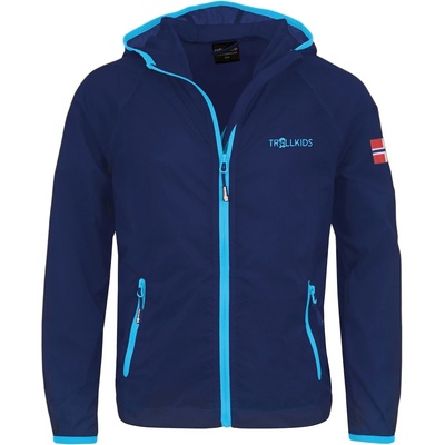 TROLLKIDS Детско ветрозащитно яке Trollkids Kids Fjell Running Jacket Windproof jacket - Navy / Medium Blue - размер 122 (EU) (718-0014-0420)