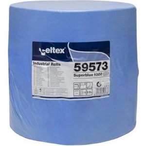 Celtex super blue - Индустриална хартиена ролка синя; 1000 листа (4009)