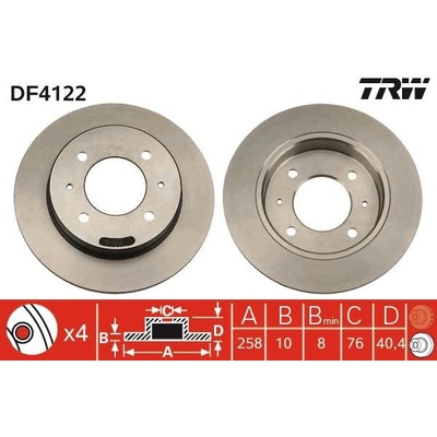 Brzdový kotúč (cena za 1ks) TRW DF4122