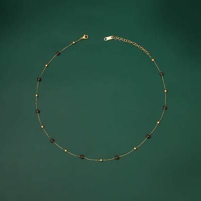 Jay Ocelový náhrdelník granát JAY-0061-XL141 Červená