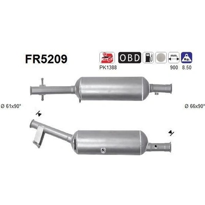 Filtr sazových částic, výfukový systém AS FR5209