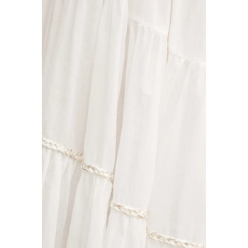 Simona Corsellini Памучна рокля Simona Corsellini в бяло среднодълга с уголемена кройка P25CPAB045 (P25CPAB045)