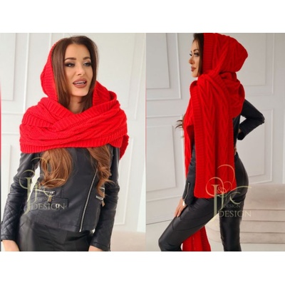 Fashionweek pletená exkluzivní čepice ala kapuce se šálou 2v1 Cleo