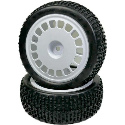 Absima buggy pneu Mini Block včetně disku 1:10 přední bílé 2 ks