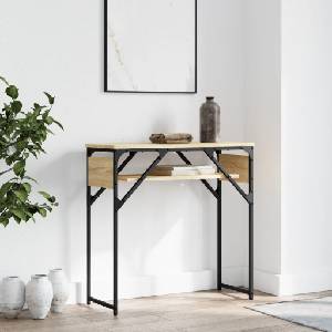 vidaXL Конзолна маса с рафт, дъб сонома, 75x30x75 см, инженерно дърво (837798)