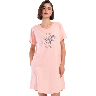 Бебешко розова макси нощница с пеперуда