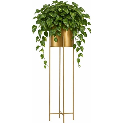 HowHomely KOVOVÝ květináč SE STOJÁNEM GOLDEN 95X21 CM ZLATÁ