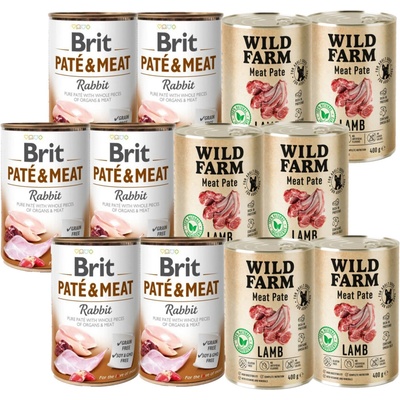 Brit Paté & Meat Králik 6 x 400 g Wild Farm Pate Jahňacie 6 x 400 g