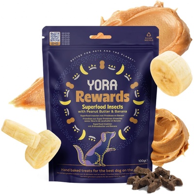 YORA Rewards hmyz arašidy a banán 100 g