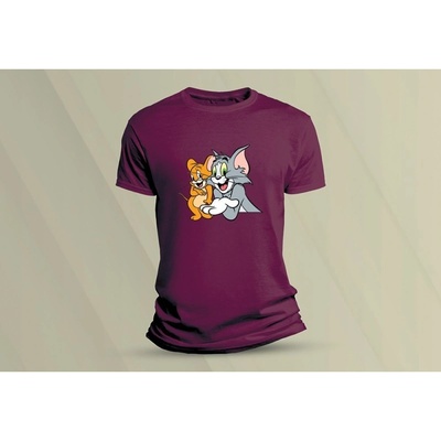 Sandratex dětské bavlněné tričko Tom a Jerry 4. vínová