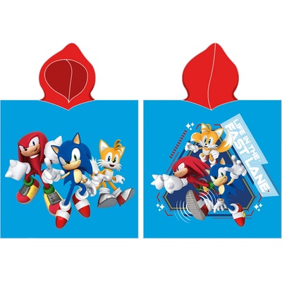 Carbotex Detské pončo 55x110 cm Ježko sonic a priatelia