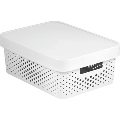 Curver Úložný box Infinity 11 l s víkem bílý děrovaný