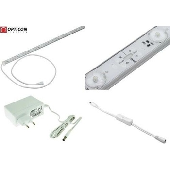 OPTICON Sada LED COB modulová lišta 16W/m s vypínačem a napájecím zdrojem 100cm , IP67, 1540lm, 10000K, studená bílá