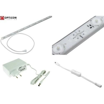 OPTICON Sada LED COB modulová lišta 16W/m s vypínačem a napájecím zdrojem 100cm , IP67, 1540lm, 10000K, studená bílá