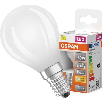 Osram LED žiarovka P60 GLFR 5,5 W/827 E14, teplá biela
