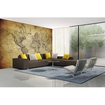 DIMEX ART s. r. o Самозалепваща се флизелинова фототапета винтидж карта на света iii. 375 x 250 см