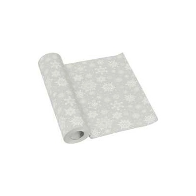 PAW AIRLAID Stredový pás 40cmx24m Snowflakes silver