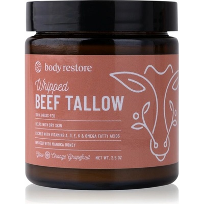 Body Restore Whipped Beef Tallow Balm Orange Grapefruit vyživující tělový krém bez parfemace 71 g