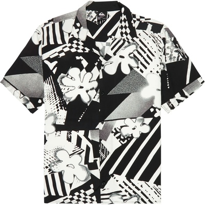Quiksilver Мъжка риза с копчета Quiksilver Safe Paradise S/S Shirt - Black Momentum (033-3284-0112)