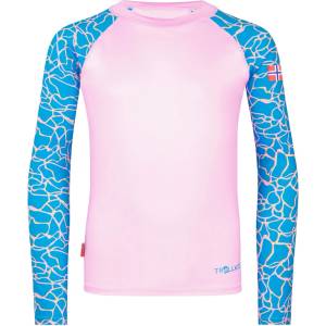 Trollkids Детска плажна тениска от ликра Trollkids Girl's Haukland Shirt Lycra - Dynamic Blue / Candy Pink - размер 92 (EU) (750-1976-0411)