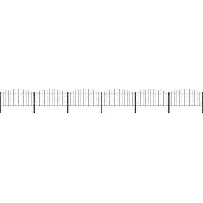 vidaXL Zahradní plot s hroty ocel (0,5–0,75) x 10,2 m černý
