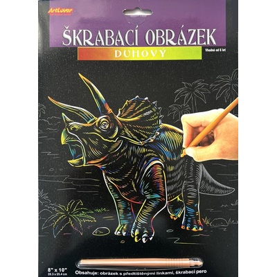 Creatoys Škrabovací obrázek duhový Triceratops