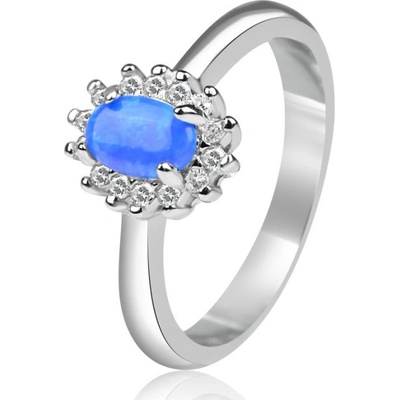 Meucci SS347R Stříbrný opálový prsten se zirkony