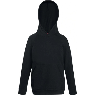 Fruit Of The Loom Kids Lightweight Hooded Sweat černá