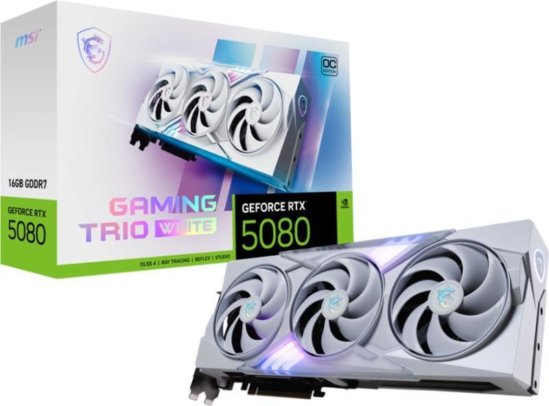 MSI GeForce RTX 5080 GAMING TRIO OC WHITE 16GB GDDR7 256bit (RTX 5080 16G GAMING TRIO OC WHITE)