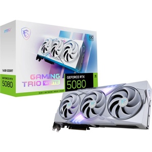 MSI GeForce RTX 5080 GAMING TRIO OC WHITE 16GB GDDR7 256bit (RTX 5080 16G GAMING TRIO OC WHITE) Видео карти