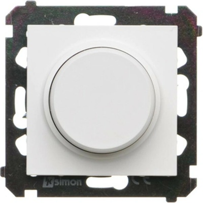 Stmívač pro stmívatelné LED, otočné ovládání, tlačítkové spínání, jednoobvodový,, Simon 55 TES9L.01/111, bílá