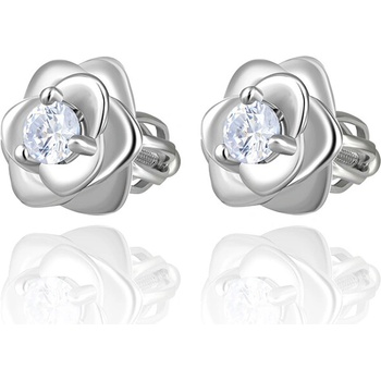 Olivie strieborné náušnice na skrutku ruže 5394