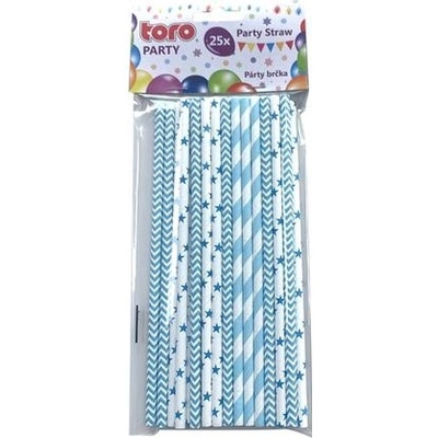 TORO Papierové slamky 20cm svetlo modrá 25 ks