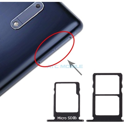 Držák SIM a microSD Nokia 5 (TA-1053, TA-1024, TA-1044, TA-1027) černý