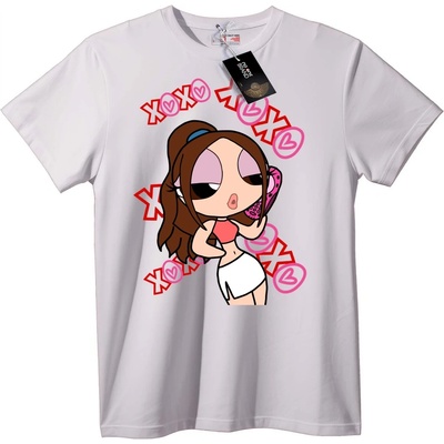 NOONEBRAND Тениска XOXO Любов Анимация - XS, White