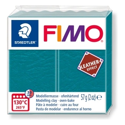 FIMO Полимерна глина Fimo Leather 8010, 57g, тюркоаз 369 (28099-А-ТЮРКОАЗ)