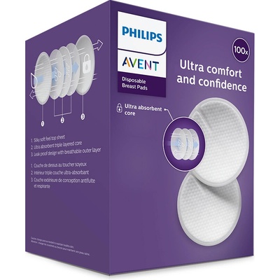Philips Avent Ultra tenké vložky do podprsenky biele 100 kusov SCF254/13