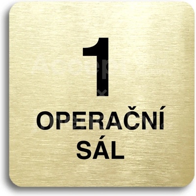 ACCEPT Piktogram 1 operační sál - zlatá tabulka - černý tisk bez rámečku