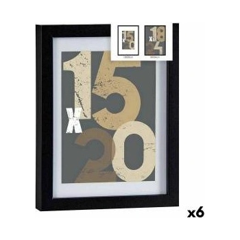 Gift Decor Рамка за снимки 20, 5 x 2, 5 x 26, 5 cm Черен Cтъкло Дървен MDF (6 броя)