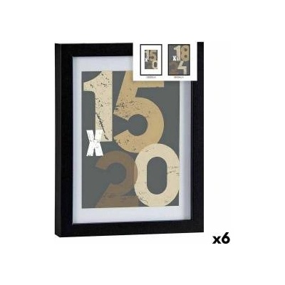 Gift Decor Рамка за снимки 20, 5 x 2, 5 x 26, 5 cm Черен Cтъкло Дървен MDF (6 броя)