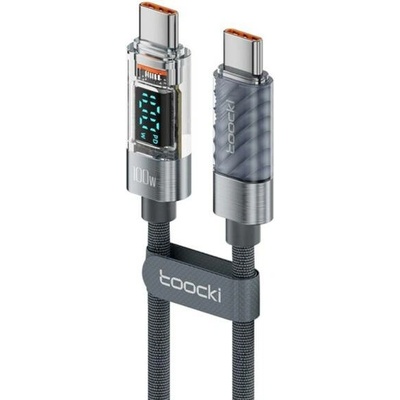 Toocki TQ-X36 nabíjecí a datový USB-C na USB-C 1m šedý