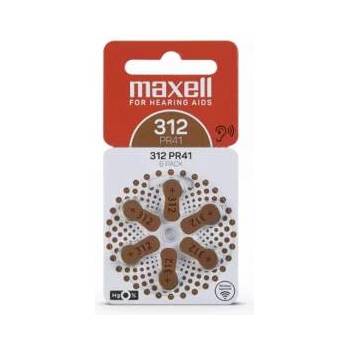 Maxell Батерия MAXELL ZA312, Цинково въздушна, Бутонна, 1.4 V, 150 mAh, 6 броя, В блистер, ML-BZ-ZA312