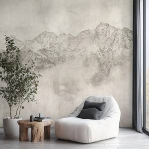 Art Gift Decor Фототапет с величествена планина в мъглив ефект
