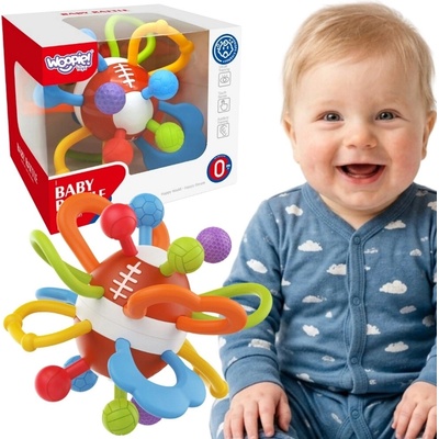 Woopie baby zmyslové hrkálko a hryzátko loptička