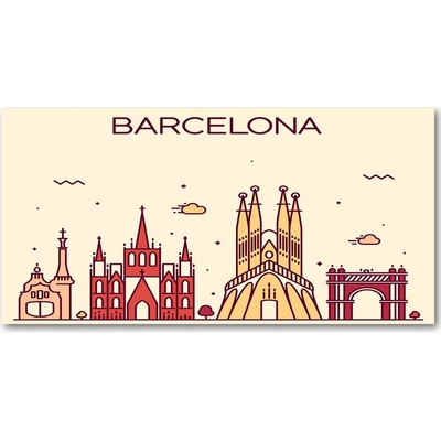 Foto obraz fotografie na skle nápis Barcelona 100x50 cm