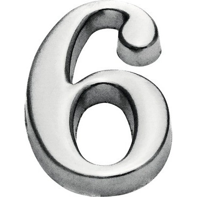 Domové číslo "6" nikel matný 10 cm