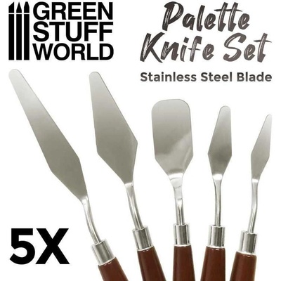 Green Stuff World Palette knife Modeling Spatulas Tools 5pcs / Modelárske špachtle 5 ks GSW3105