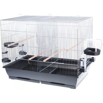 INTER-ZOO Pet Products Клетка за птици MESSI II хром - 78 x 47, 5 x 60 см ЧЕРНА