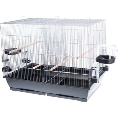 INTER-ZOO Pet Products Клетка за птици MESSI II хром - 78 x 47, 5 x 60 см ЧЕРНА