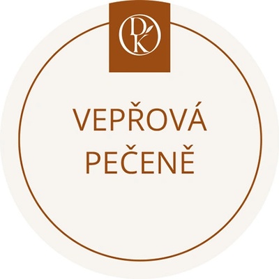 Davídkovo koření Etiketa Vepřová pečeně béžová průměr 4,5 cm 1 ks